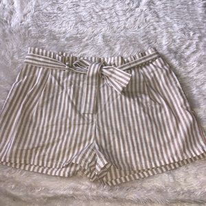 Striped paper bag shorts